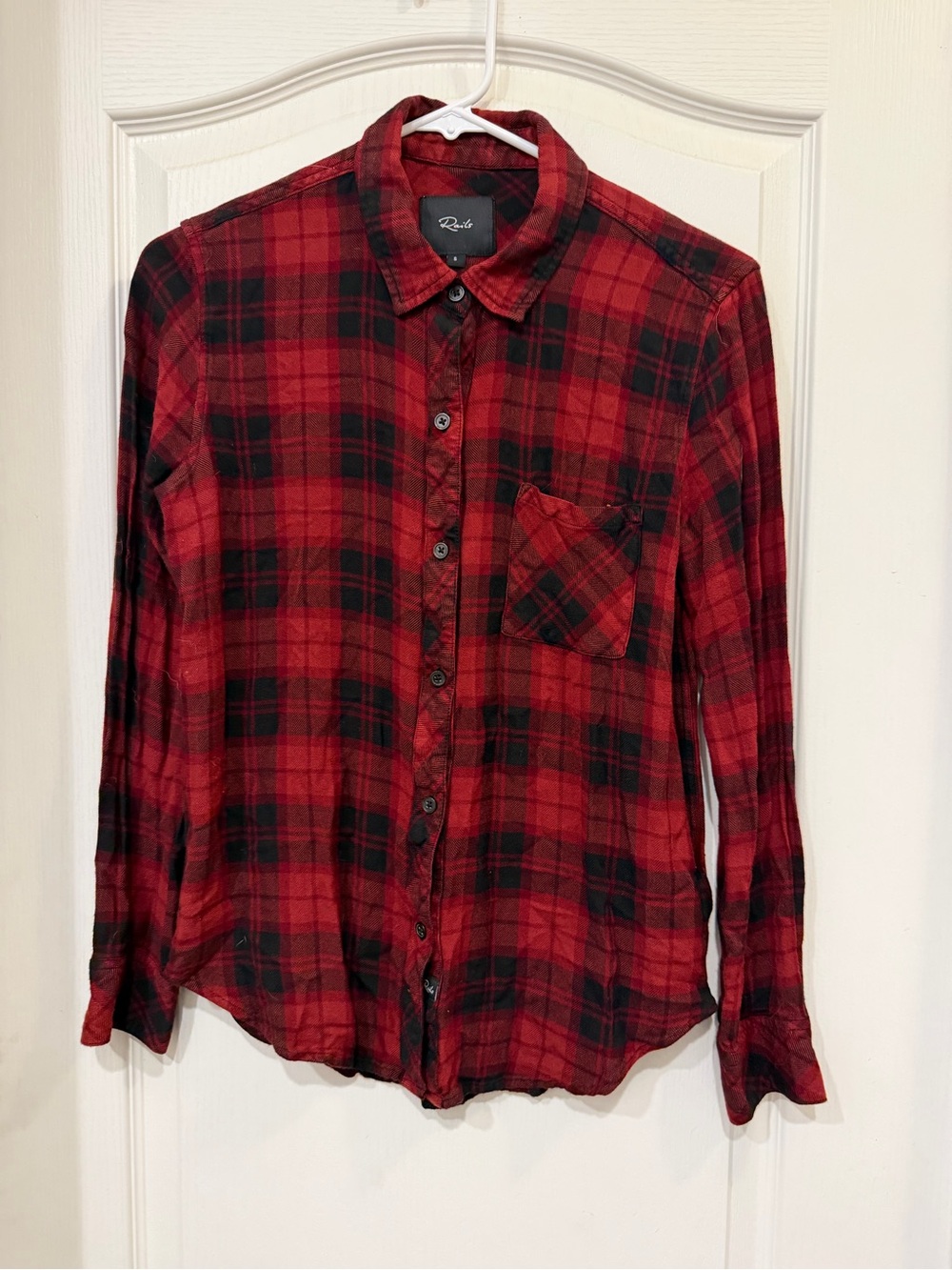 Rails Red and Black Plaid Button-Down Shirt - Men's